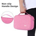 Glamgen Carrying Storage Case for Nintendo Switch,Large Storage Nintendo Switch Cases,Portable Travel All Hard Protective Bag with 16 Game Cards for Switch Controller and Accessories,Pink