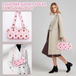 HYPERCASE Pink Strawberry Carrying Case Compatible with Nintendo Switch/OLED, Portable Travel Accessories Bundle for Switch Console with 10 Game Card Slots, Shoulder Strap and 2 Cute Thumb Caps