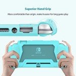 Switch Lite Case Protective Case for Nintendo Switch Lite, Compatible with Nintendo Switch Lite Screen Protector Cover Hand Grip Case with Detachable TPU+Built-in PC Screen + 2 Thumb Grip Caps, Blue