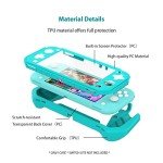 Switch Lite Case Protective Case for Nintendo Switch Lite, Compatible with Nintendo Switch Lite Screen Protector Cover Hand Grip Case with Detachable TPU+Built-in PC Screen + 2 Thumb Grip Caps, Blue