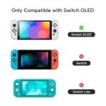 GeekShare Protective Case for Switch OLED Model,Anti-Scratch Slim Cover Case Compatible with Switch OLED Separable Soft Silicone Shell with 2 Thumb Grip Caps- Sweetheart Skull