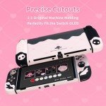 GeekShare Protective Case for Switch OLED Model,Anti-Scratch Slim Cover Case Compatible with Switch OLED Separable Soft Silicone Shell with 2 Thumb Grip Caps- Sweetheart Skull