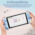 GeekShare Protective Case for Switch Joy Con Controllers,Soft Silicone Protective Cover with 2 Thumb Grips Compatible with Switch/OLED Joy Cons - Shark Party