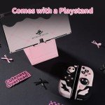 GeekShare Protective Case for Switch OLED Model,Anti-Scratch Slim Cover Case Compatible with Switch OLED Separable Soft Silicone Shell with 2 Thumb Grip Caps- Sweetheart Skull