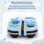 GeekShare Protective Case for Switch Joy Con Controllers,Soft Silicone Protective Cover with 2 Thumb Grips Compatible with Switch/OLED Joy Cons - Shark Party