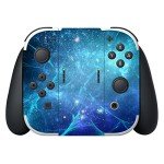 PlayVital Full Set Protective Stickers for Nintendo Switch OLED Model, Customized Vinyl Decal Skins for Switch OLED Console & Joycon & Dock & Grip - Blue Nebula