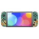 PlayVital Full Set Protective Stickers for Nintendo Switch OLED Model, Customized Vinyl Decal Skins for Switch OLED Console & Joycon & Dock & Grip - Sunflowers