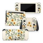 Tacky Design Sunflowers Skin Compatible with Nintendo Switch Skin Wrap Cover, Flower Skin for Nintendo Switch Stickers, Premium Vinyl 3M Full Wrap Decal, Compatible with Joy-Con, Console, Dock