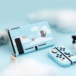 GeekShare Protective Case for Switch, Soft TPU Slim Case Cover Compatible with Switch Console and Joy Con (Nebula Cat)