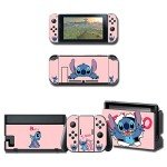 PERFECTSIGHT Cute Skin Sticker Compatible with Nintendo Switch, Kawaii Cartoon Vinyl Decal, Pretty Pattern Full Set Wrap Protective Film for NS Console & Joy-Con Controller & Dock (Stic)