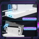 HSTOP Switch Dust Cover with 16 LED Colors Light Base Compatible with Nintendo Switch/OLED, Acrylic Display Case Anti-Scratch Waterproof Dock Cover, Accessories for Nintendo Switch/OLED
