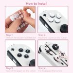 GeekShare Silicone Cross D-Pad Button Caps Set Joystick Cover - Cute ABXY Key Buttons Sticker Compatible with Switch/OLED Joy Con - Sweetheart Skull