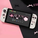 GeekShare Silicone Cross D-Pad Button Caps Set Joystick Cover - Cute ABXY Key Buttons Sticker Compatible with Switch/OLED Joy Con - Sweetheart Skull