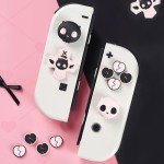 GeekShare Silicone Cross D-Pad Button Caps Set Joystick Cover - Cute ABXY Key Buttons Sticker Compatible with Switch/OLED Joy Con - Sweetheart Skull