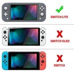 PlayVital ZealProtect Protective Case for Nintendo Switch Lite, Ergomomic Grip Hard Cover - Durable Shock-absorbent Anti-Scratch with Screen Protector & Thumb Grip Button Caps, Cherry Blossoms Pink