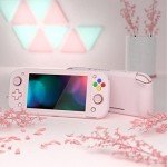 PlayVital ZealProtect Protective Case for Nintendo Switch Lite, Ergomomic Grip Hard Cover - Durable Shock-absorbent Anti-Scratch with Screen Protector & Thumb Grip Button Caps, Cherry Blossoms Pink