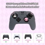 Kuitmor Switch Pro Controller Skin Set,Cute Soft Silicone Protective Cover Skin,Anti-Slip Protective Case for Switch Pro Controller with 2 Thumb Grip Caps and 1 Sticker