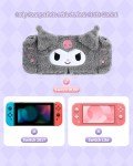 Kuitmor Plush Protective Case for Switch OLED, PC Hard Protective Shell Cover, Anti-Scratch and Shock-Absorption Switch OLED Cover with Stand