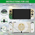 GLDRAM Theme for Zelda Protective Case Compatible with Nintendo Switch OLED, Anti-Scratch Accessories Bundle for Tears of the Kingdom with Dockable Switch OLED Skin Cover, Screen Protector & Thumb Cap