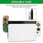 GLDRAM Theme for Zelda Protective Case Compatible with Nintendo Switch OLED, Anti-Scratch Accessories Bundle for Tears of the Kingdom with Dockable Switch OLED Skin Cover, Screen Protector & Thumb Cap