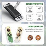 GLDRAM Theme for Zelda Protective Case Compatible with Nintendo Switch OLED, Anti-Scratch Accessories Bundle for Tears of the Kingdom with Dockable Switch OLED Skin Cover, Screen Protector & Thumb Cap
