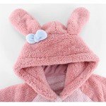 Brrioe Women's Cute Robe Button Bathrobe - Hooded Plush Sleepwear with Kawaii Pattern and trousers Sets (as1, alpha, s, regular, regular, Pink)…