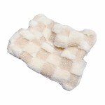 Cute Cat Ear Square Fuzzy Beanie,Y2K Winter Funny Kawaii Cat Fluffy Hat with Ear for Women,Plush Comfortable Pullover Hat,Winter Plus Velvet Warm Windproof Ear Protection Cute Fashion Plaid Pattern