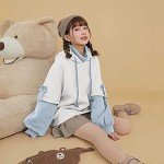 DORTUMA Lightweight Hoodies for Women Kawaii Clothes Teen Girls Oversized Hoodie with Bear Bag Cute Sweatshirt Black