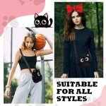 Mixweer Crossbody Bag Cute Plush Purse Backpack Kawaii Wallet Girls Cartoon Animal Lolita Bag with Chain Strap (Black Cat)