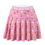 Littleforbig Women High Waist Elastic Mini Skirt Plus Size Friendly - Usagi Sporty Pink 3XL