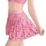 Littleforbig Women High Waist Elastic Mini Skirt Plus Size Friendly - Usagi Sporty Pink 3XL