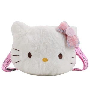 Kawaii Cat Plush Crossbody bag with Adjustable Lanyard, Kawaii Handbag with Zipper, Wallet Fluffy Purse Shoulder Bag Coin Pouch Accessories for Women Girls
