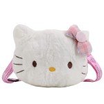 Kawaii Cat Plush Crossbody bag with Adjustable Lanyard, Kawaii Handbag with Zipper, Wallet Fluffy Purse Shoulder Bag Coin Pouch Accessories for Women Girls