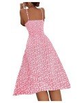 Floerns Women's Summer Split Thigh Spaghetti Strap Cami Midi Floral Dress Pastel Pink Medium