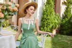 Belle Poque Midi Dress for Wedding Guest Pastel Dress for Women Long Summer Dress Sage Green Dress for Women XL