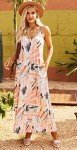 Women's Casual Dresses Beach Swimwear Cover Up Flowy Beach Vacation Long Maxi Dresses with Pockets(M,Pastel Print)