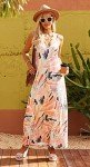 Women's Casual Dresses Beach Swimwear Cover Up Flowy Beach Vacation Long Maxi Dresses with Pockets(M,Pastel Print)