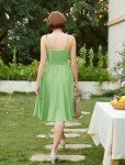 Belle Pouqe Graduation Dress for Women Spaghetti Strap Knee Length Dress with Pockets Pastel Dress Green XXL