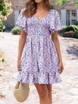UEAL Floral Dresses for Women 2025 Bump Friendly Spring Summer Dress for Women Sundress X-Large Purple Floral