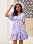 UEAL Floral Dresses for Women 2025 Bump Friendly Spring Summer Dress for Women Sundress X-Large Purple Floral