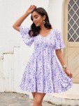 UEAL Floral Dresses for Women 2025 Bump Friendly Spring Summer Dress for Women Sundress X-Large Purple Floral