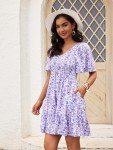 UEAL Floral Dresses for Women 2025 Bump Friendly Spring Summer Dress for Women Sundress X-Large Purple Floral