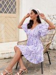 UEAL Floral Dresses for Women 2025 Bump Friendly Spring Summer Dress for Women Sundress X-Large Purple Floral