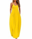 Wolddress Womens 2025 Casual Sleeveless Sundress Plus Size Loose Plain Long Summer Beach Maxi Dress with Pockets Yellow 2X
