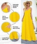 Wolddress Womens 2025 Casual Sleeveless Sundress Plus Size Loose Plain Long Summer Beach Maxi Dress with Pockets Yellow 2X
