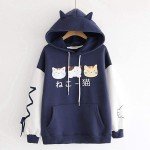 DORTUMA Cute Hoodies for Teen Girls Kawaii Hoodie 12-14 Trendy Aesthetic Hoodies Japanese Clothes Cat Sweatshirt Tops