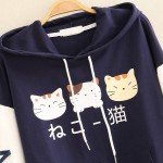 DORTUMA Cute Hoodies for Teen Girls Kawaii Hoodie 12-14 Trendy Aesthetic Hoodies Japanese Clothes Cat Sweatshirt Tops