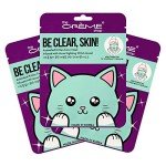 The Creme Shop Animal Sheet Mask, Korean, Hydrating, Collagen, Vitamin C, Anti-Aging - Pack of 3 (Kitten)