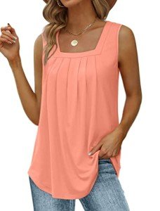 Vacation Outfits for Women Beach Clothes Trendy Tops Spring Fashion 2025 Resort Wear Plus Size Coral 3X