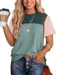 WIHOLL Summer Outfits for Women 2025 Vacation Spring Short Sleeve Shirts Ladies Tops and Blouses Plus Size Date Night Cute Green XL
